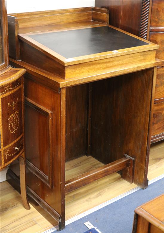 A mahogany clerks desk W.76cm